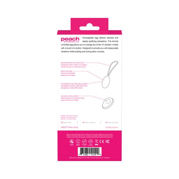VeDO Peach Rechargeable Egg Vibe - Foxy Pink - Image 9