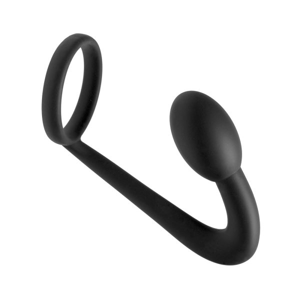 Master Series Explorer Silicone Cock Ring and Prostate Plug Black - Image 2