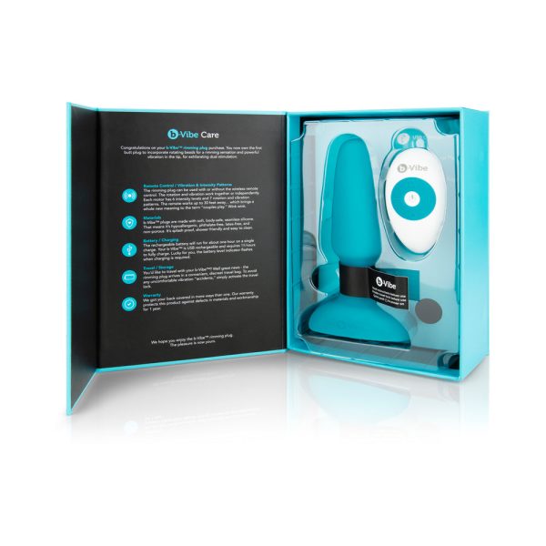 b-Vibe Rimming 2 Rotating and Vibrating Remote Control Plug Teal - Image 10
