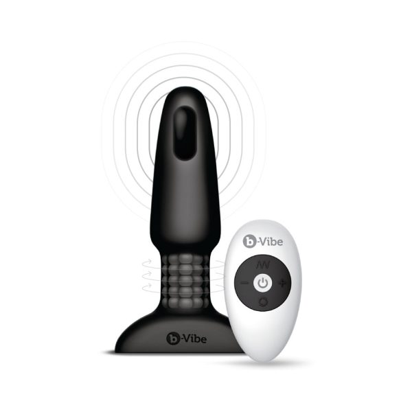 b-Vibe Rimming 2 Rotating and Vibrating Remote Control Plug Black - Image 7