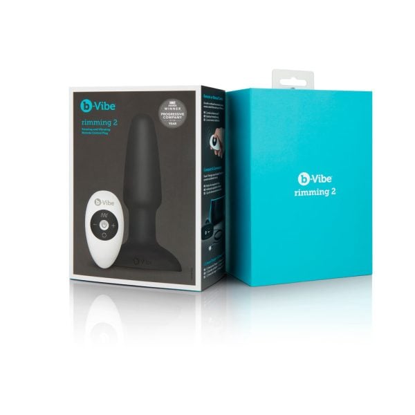 b-Vibe Rimming 2 Rotating and Vibrating Remote Control Plug Black - Image 10