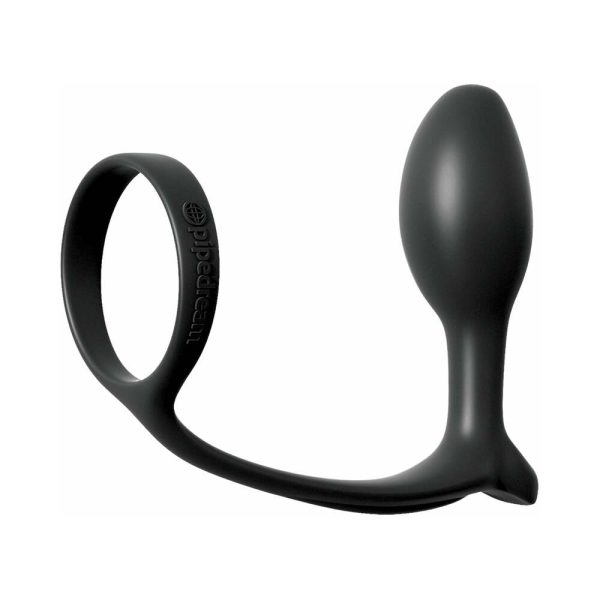Anal Fantasy Collection Silicone Ass-Gasm Cock Ring Beginner''s Plug Black - Image 2
