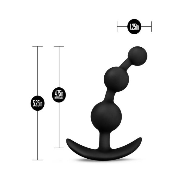 Luxe Be Me 3 Silicone Anal Beads Plug Black - Image 5