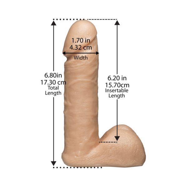 Vac-U-Lock - 6 Inch Realistic Cock White - Image 4
