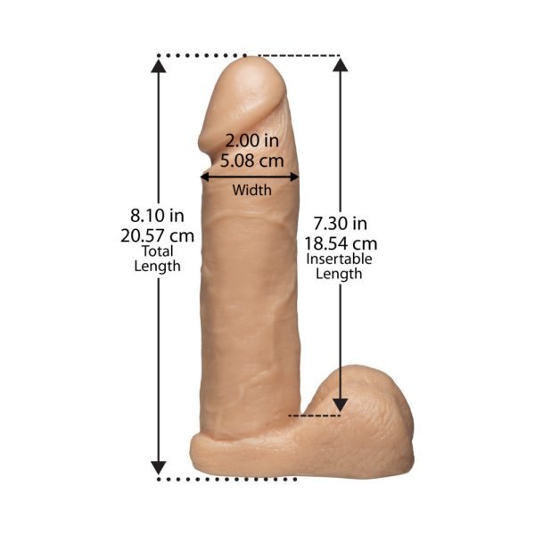 Vac-U-Lock - 8 Inch Realistic Cock White - Image 3