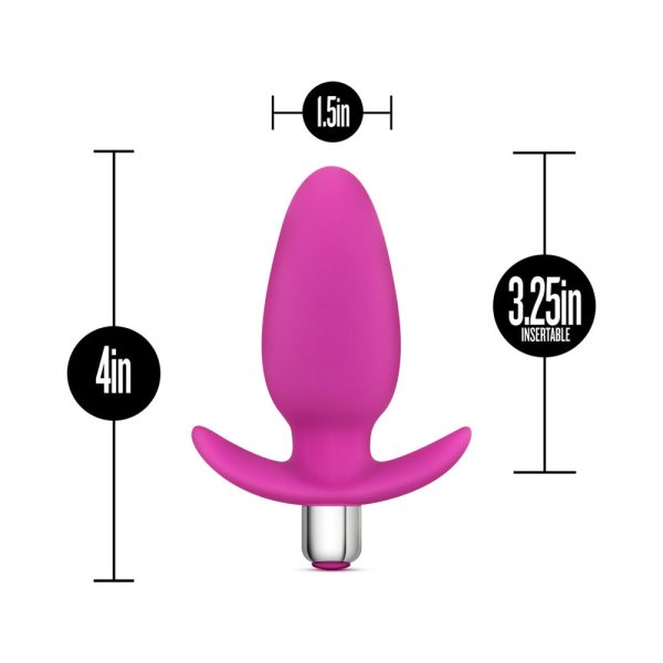 Luxe Little Thumper Vibrating Silicone Anal Plug Pink - Image 4