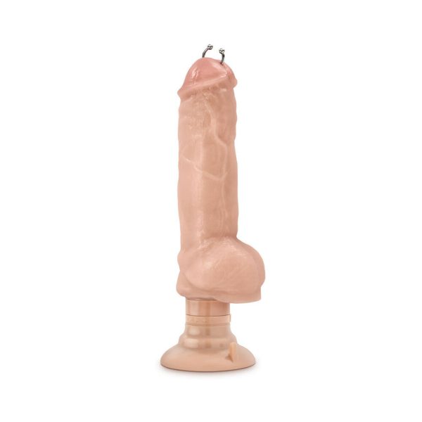 Loverboy Bad Boy Next Door Pierced 11 in. Vibrating Dildo with Balls Beige - Image 3