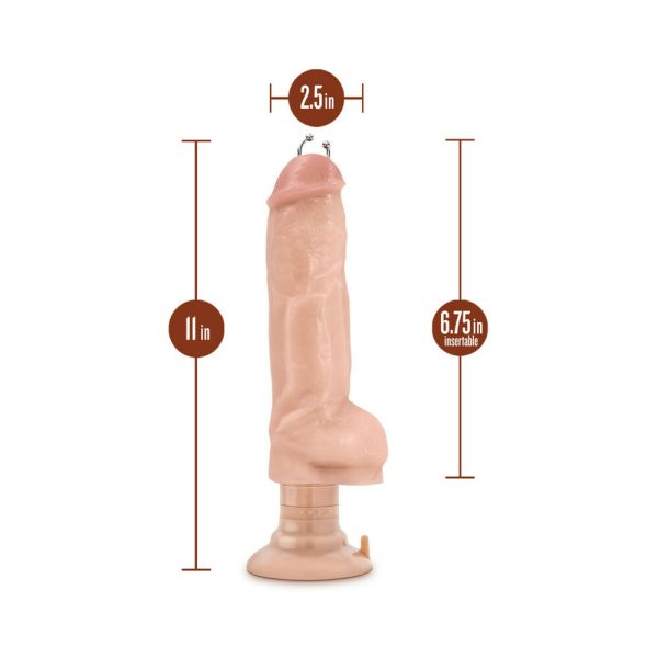 Loverboy Bad Boy Next Door Pierced 11 in. Vibrating Dildo with Balls Beige - Image 5