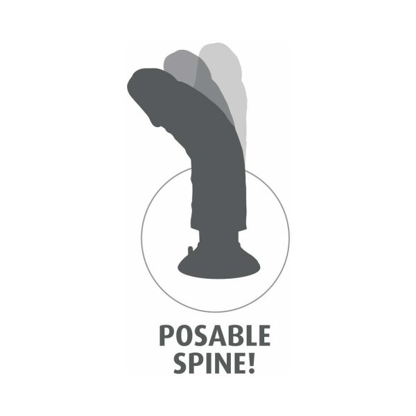 King Cock 8 in. Vibrating Cock Poseable Dildo With Suction Cup Beige - Image 7
