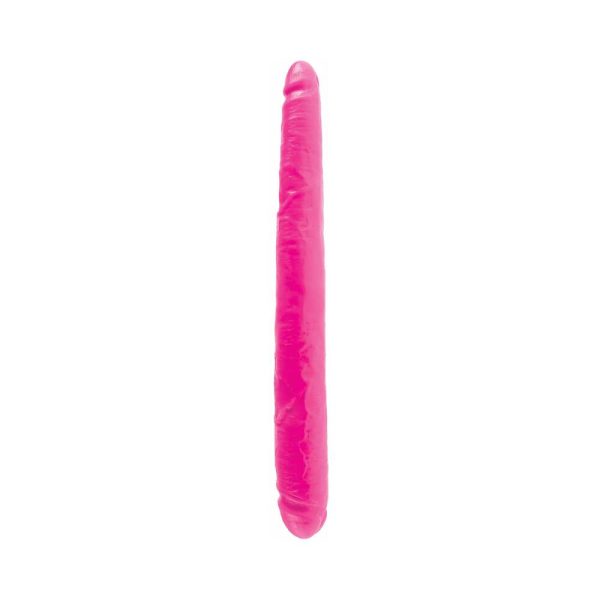 Dillio 16 in. Double Dong Realistic Dual-Ended Dildo Pink - Image 2