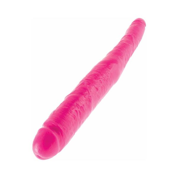 Dillio 16 in. Double Dong Realistic Dual-Ended Dildo Pink - Image 3
