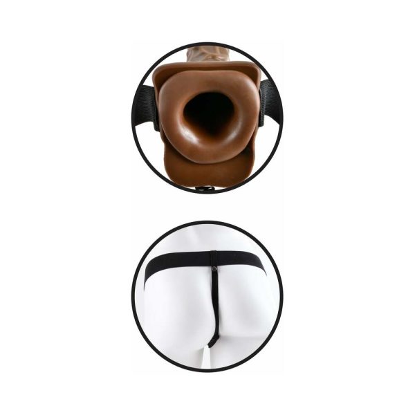 Fetish Fantasy Series 7 in. Hollow Strap-On with Balls Brown/Black - Image 4