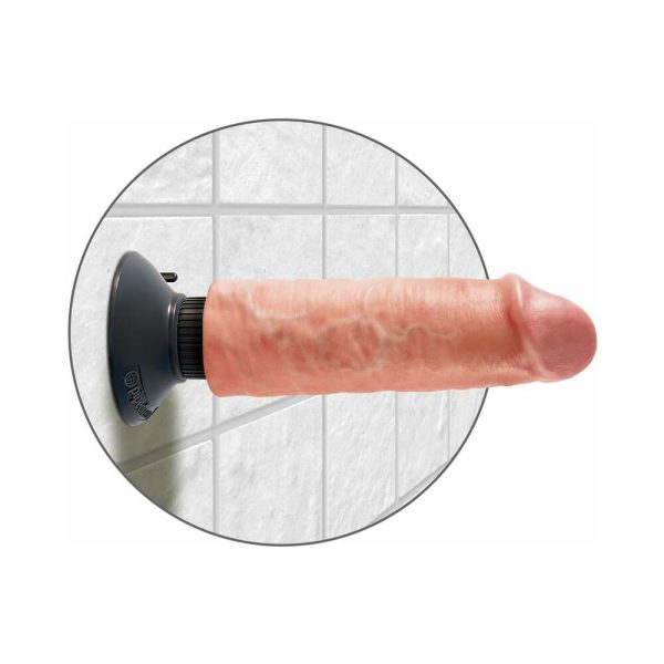 King Cock 6 in. Vibrating Cock Poseable Dildo With Suction Cup Beige - Image 4