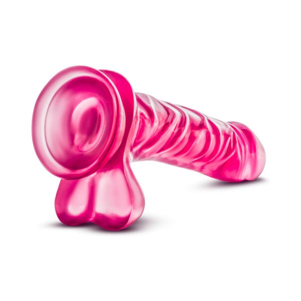 B Yours Basic 8 Realistic 9 in. Dildo with Balls Pink - Image 5
