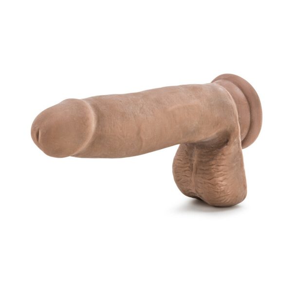 Au Naturel 7 in. Posable Dual Density Dildo with Balls Tan - Image 4