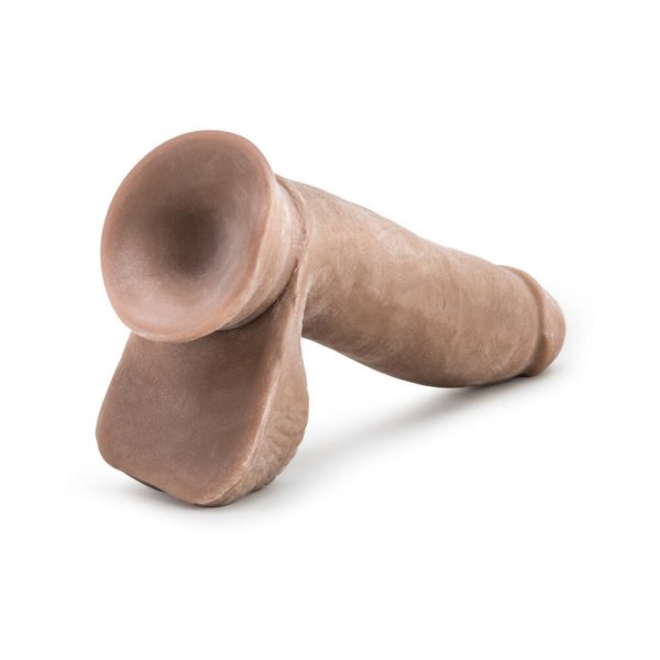 Au Naturel 7 in. Posable Dual Density Dildo with Balls Tan - Image 5