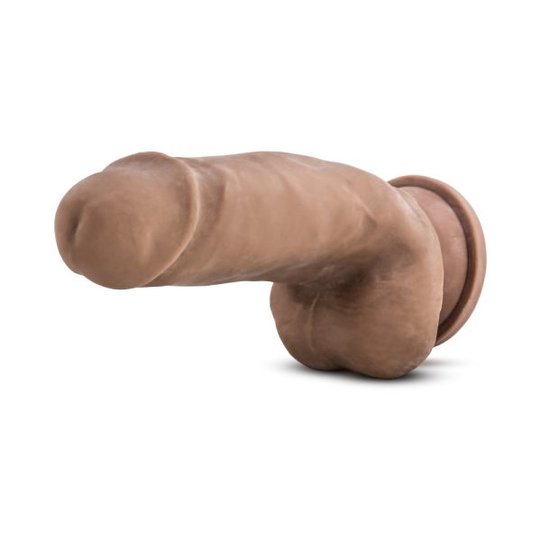 Au Naturel 7 in. Sensa Feel Fat Boy Posable Dual Density Dildo Tan - Image 4