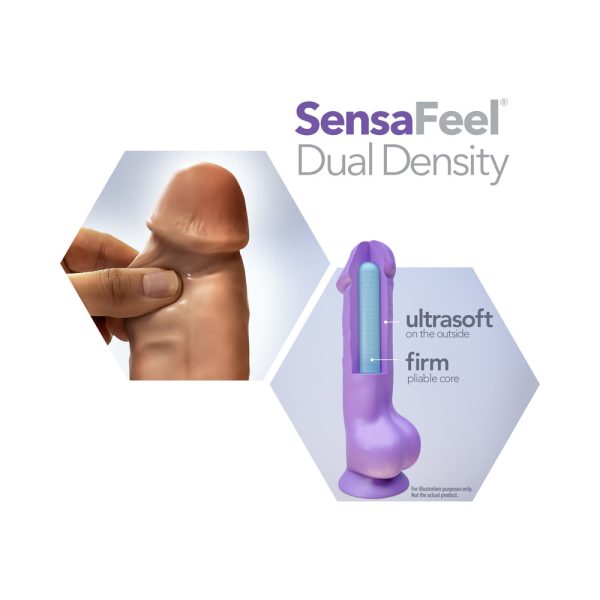 Au Naturel 7 in. Sensa Feel Fat Boy Posable Dual Density Dildo Tan - Image 7