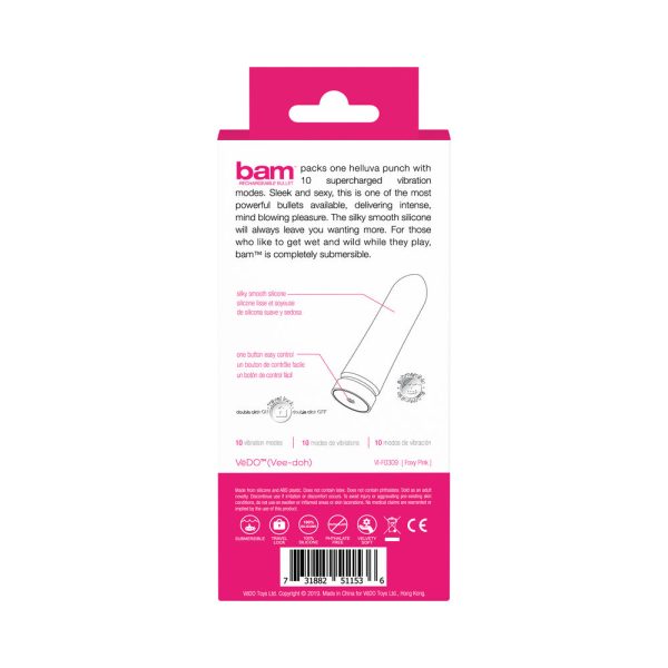 VeDO Bam Rechargeable Bullet - Foxy Pink - Image 7