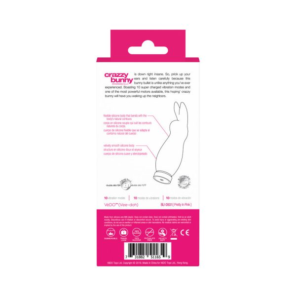 VeDO Crazzy Bunny Rechargeable Mini Vibe - Pretty In Pink - Image 8