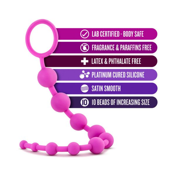 Luxe Silicone 10 Beads for Anal Play Pink - Image 5