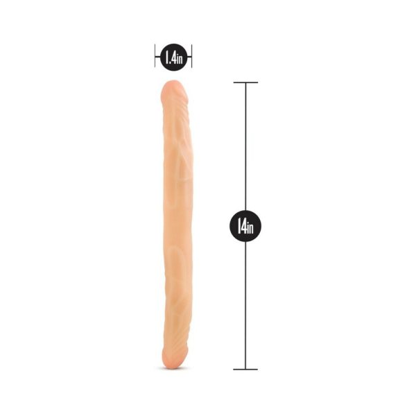 B Yours 14 in. Double Dildo Beige - Image 6