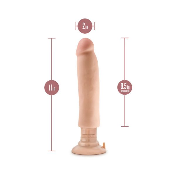 Au Naturel 11 in. Magnum Vibrating Dong Dual Density Dildo Beige - Image 5
