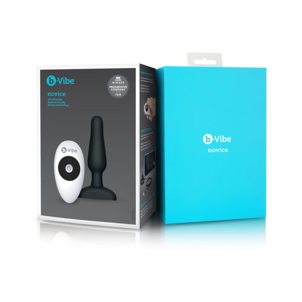 b-Vibe Novice Rechargeable Remote-Controlled Vibrating Silicone Anal Plug Black - Image 2