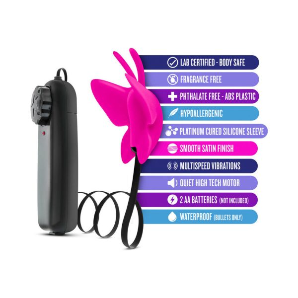 Luxe Butterfly Teaser Remote-Controlled Silicone Mini Vibrator Fuchsia - Image 5