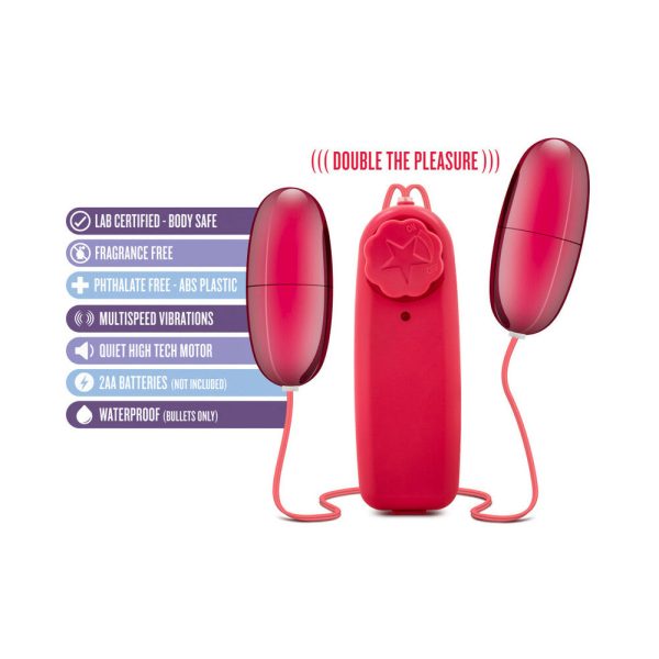 B Yours Double Pop Eggs Remote-Controlled Dual Bullet Vibrator Cerise - Image 4