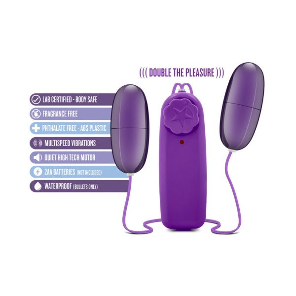 B Yours Double Pop Eggs Remote-Controlled Dual Bullet Vibrator Plum - Image 4