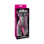 Dillio Adjustable 7 in. Strap-On Suspender Harness Set Pink
