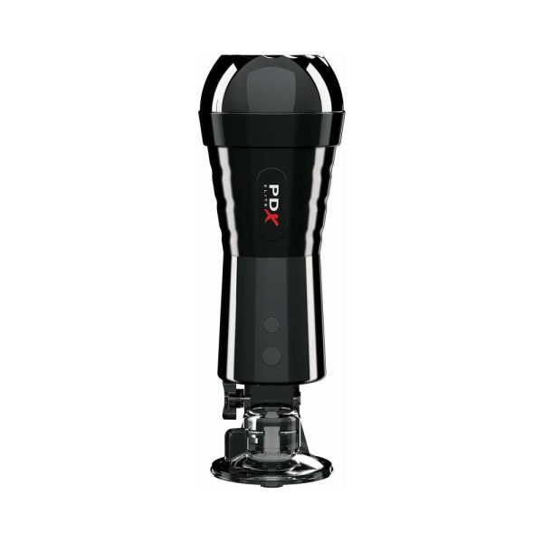 PDX Elite Cock Compressor Rechargeable Vibrating Stroker With Hands-Free Suction Cup Beige/Black - Image 3