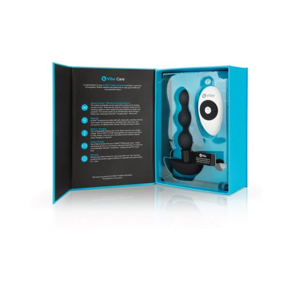 b-Vibe Triplet Rechargeable Remote-Controlled Vibrating Anal Beads Plug Black - Image 5
