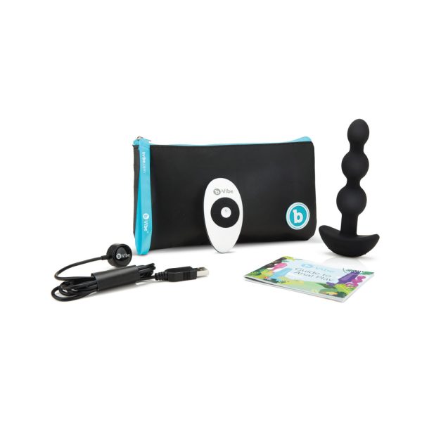 b-Vibe Triplet Rechargeable Remote-Controlled Vibrating Anal Beads Plug Black - Image 6