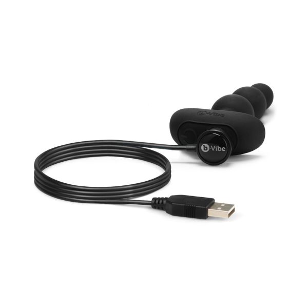 b-Vibe Triplet Rechargeable Remote-Controlled Vibrating Anal Beads Plug Black - Image 9