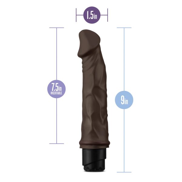 Dr. Skin Cock Vibe 6 Realistic 8.75 in. Vibrating Dildo Brown - Image 7