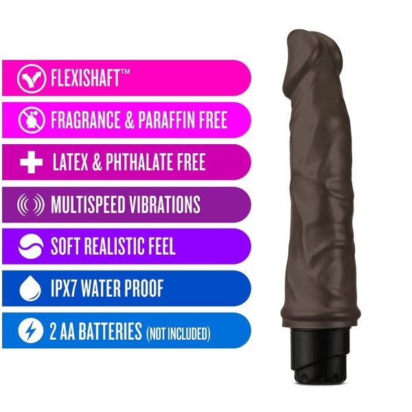 Dr. Skin Cock Vibe 6 Realistic 8.75 in. Vibrating Dildo Brown - Image 8