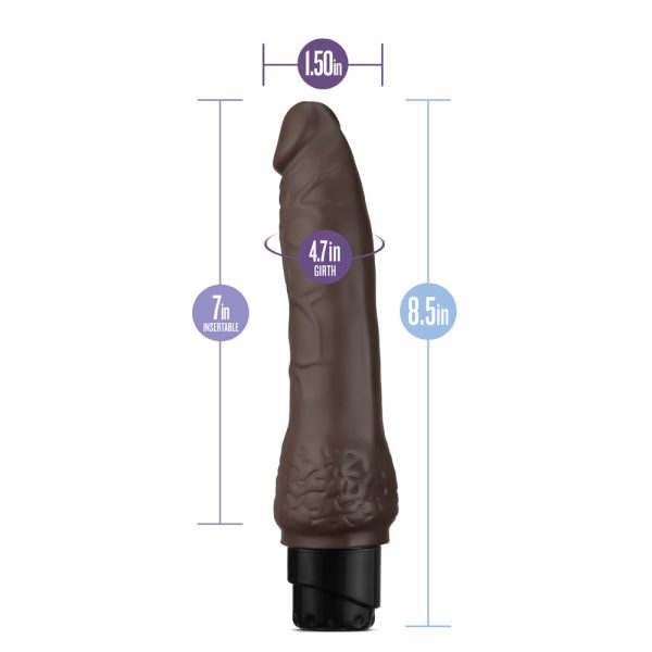 Dr. Skin Cock Vibe 7 Realistic 8.5 in. Vibrating Dildo Brown - Image 7