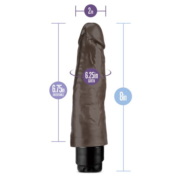 Dr. Skin Cock Vibe 14 Realistic 8 in. Vibrating Dildo Brown - Image 7