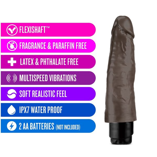 Dr. Skin Cock Vibe 14 Realistic 8 in. Vibrating Dildo Brown - Image 8