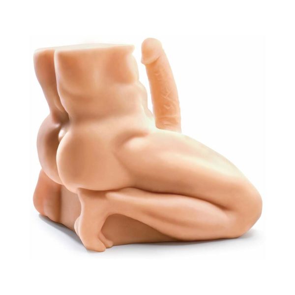 PDX Fuck Me Silly Man! Anal Masturbator With 8 in. Dildo Beige - Image 5
