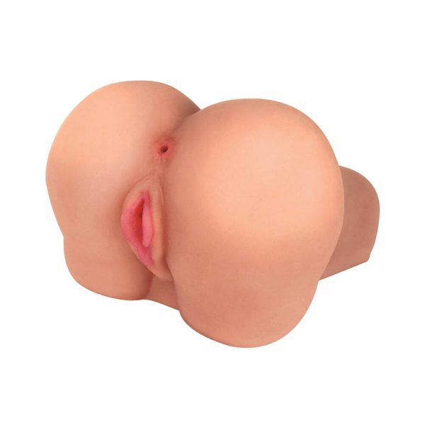 Curve Toys Mistress Perfect Fuck Brooke Doggy Style Vibrating Dual Entry Masturbator Beige - Image 2