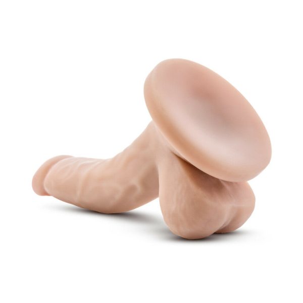 Dr. Skin Mini Cock Realistic 4 in. Dildo with Balls Beige - Image 5