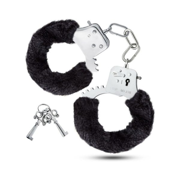 Temptasia Adjustable Faux Fur Cuffs Black - Image 4