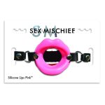 Sportsheets Sex & Mischief Silicone Lips Adjustable Open-Mouth Gag Pink