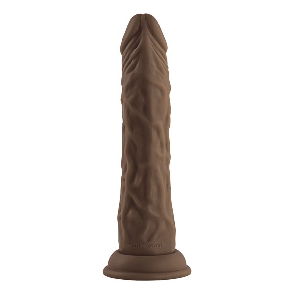 FemmeFunn Vortex Turbo Shaft 2.0 8 in. Vibrating Rotating Dildo Brown - Image 6