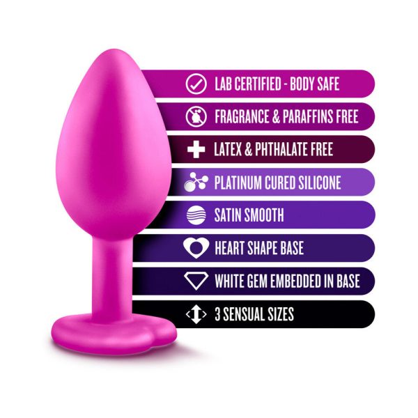 Luxe 3-Piece Bling Plug Training Kit with White Gem Base Pink - Image 5
