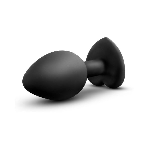 Temptasia Bling Anal Plug with Heart-Shaped Gem Base Small Black - Image 4