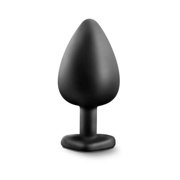 Temptasia Bling Anal Plug with Heart-Shaped Gem Base Large Black - Image 2